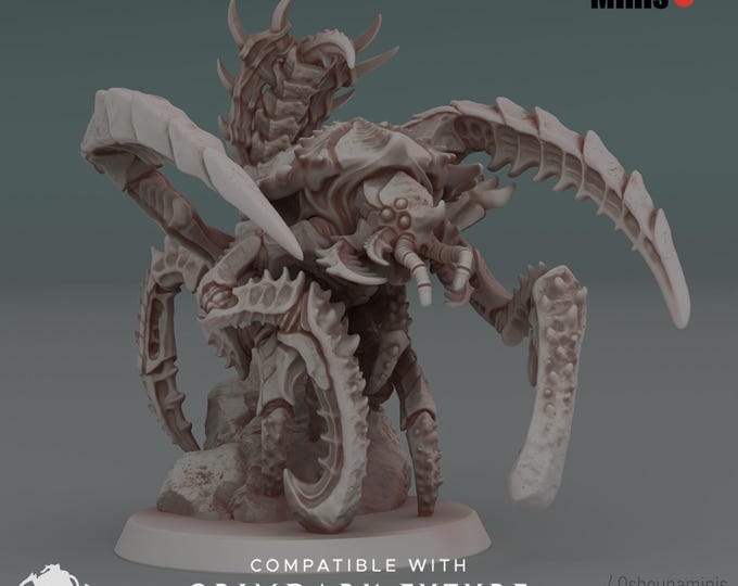 Alpha Lobster - Deep Hive Oshounaminis - New April 25 release - Tabletop wargaming miniature for Grimdark | OPR | Sci-fi | Alien Bug Proxy |
