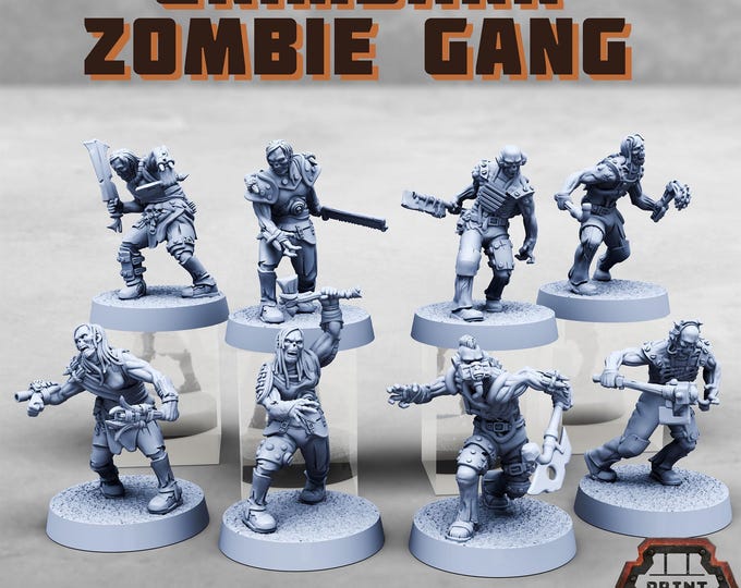 Zombie Gang - Print Minis - Grimdark - Print Minis - Fantasy Resin Miniature