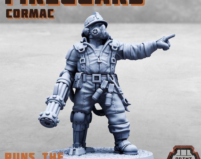 Fireguard Cormac - Print Minis Licensed Resin Miniature - 28-32mm Sci-Fi Character