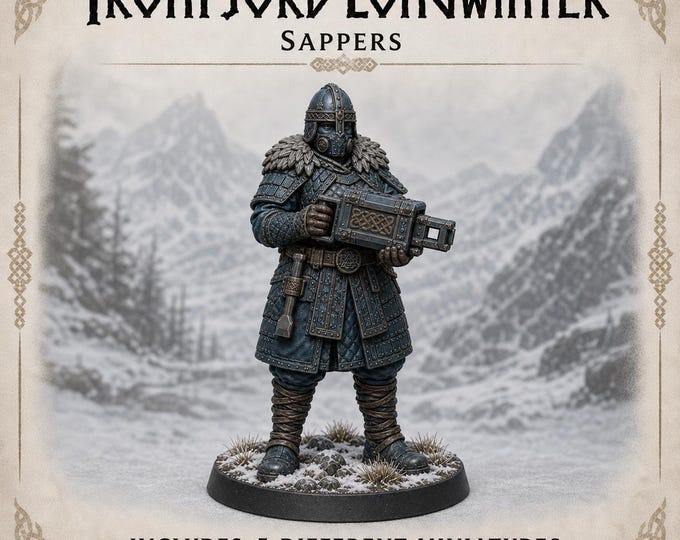 Ironfjord Longwinter Sappers | Individual Poses, Full 5 or Double 10 Resin Sci-Fi Viking Engineers | HGM