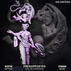 Chaos Demon Prince/Princess Duo! Chaos Demons - Succubus - Whipbound Duet  - NEW Wildmesh release June 5 Tabletop Wargaming for Grimdark OPR