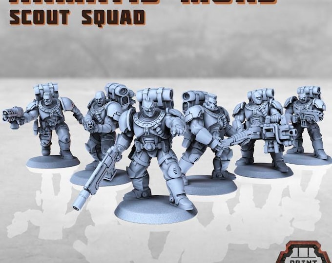 Armatis Mors Scouts Squad - Print Minis - Tabletop Wargaming Miniature for Grimdark | OPR | Sci-fi