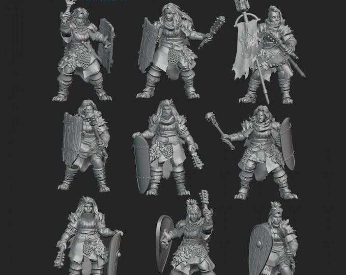 She Bear Veterans - Frigid Miniatures - Tabletop Wargaming for Grimdark | Alternative  | OPR Sci-Fi mini