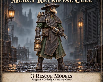 Carrion Ward Mercy Retrieval Cell | Choose Surgeon, Orderly, Casualty Carry or Full Set | 32mm Resin Miniatures