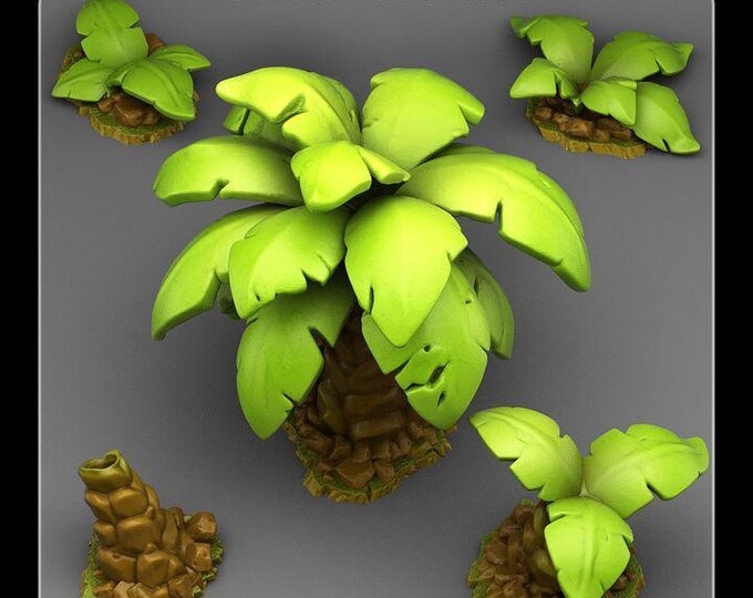 Jungle Palm Trees - Wargaming Terrain Objectives | Fantastic Plants and Rocks | PathFinder | Mini | Dungeons and Dragons | Fantasy | RPG