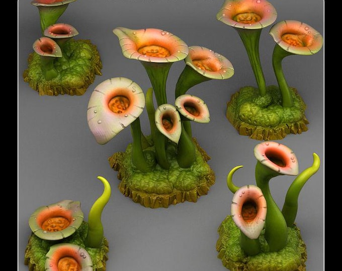 Toxic Swamp Plants Wargaming Terrain Objectives | Fantastic Plants and Rocks | PathFinder | Mini | Dungeons and Dragons | Fantasy | RPG