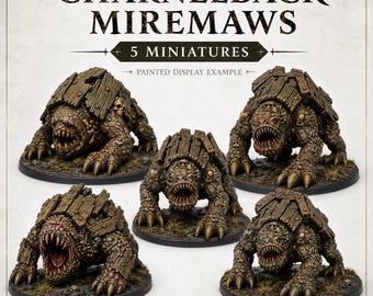Charnelback Miremaws - HGM Exclusive Resin Fantasy Monster Miniatures - 5 Pieces