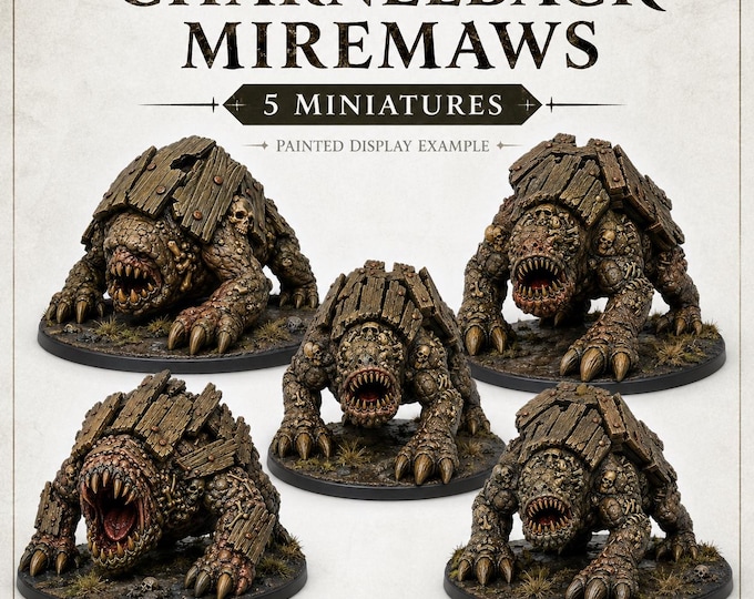 Charnelback Miremaws - HGM Exclusive Resin Fantasy Monster Miniatures - 5 Pieces