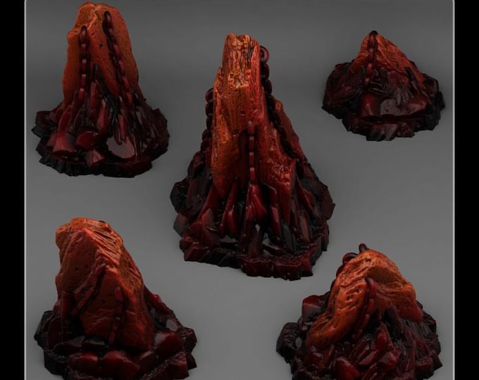 Old Hell Rocks Wargaming Terrain Objectives | Fantastic Plants and Rocks | PathFinder | Mini | Dungeons and Dragons | Fantasy | RPG