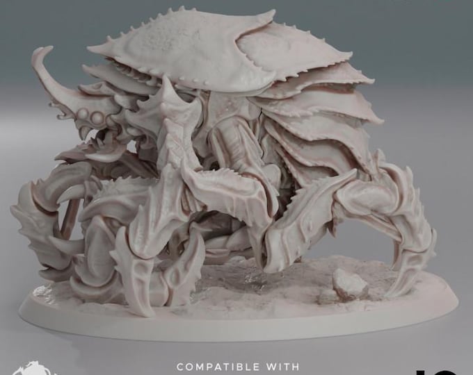 Cannon Crab 1.0 - Deep Hive - Oshounaminis - Tabletop wargaming miniature for Grimdark | OPR | Sci-fi | Alien Bug Proxy | 3D printed model