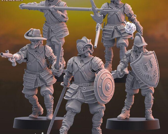 Conquistadores Infantry – Across The Realms – Sci-Fi – Resin Unit
