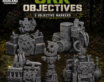 Ork Objectives - HGM Exclusive Resin Sci-Fi Objective Marker Set - 5 Pieces