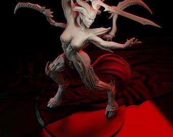 Chaos Demon Prince Miniature - The Great Temptress - Greater Demon of Excess WildMesh Tabletop Wargaming for Grimdark Alternative OPR Sci-Fi