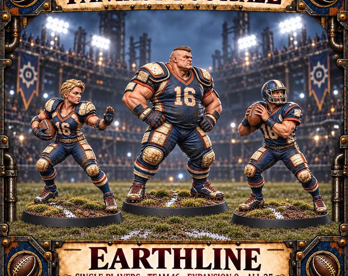 Earthline Fantasy Football Team | Choose 1 of 25 Players, Team 16, Expansion 9 or All 25 | 32mm Resin Miniatures