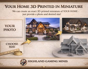 Personalised House Warming Gift - Resin Miniature of your home - Exclusive Highland Gaming Minis - Statue