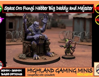 Space Bug Orc Fungi Big Daddy and MaJester Mutated Cult or Orc faction Exclusive Highland Gaming Minis Tabletop Wargaming for Grimdark Sc-fi