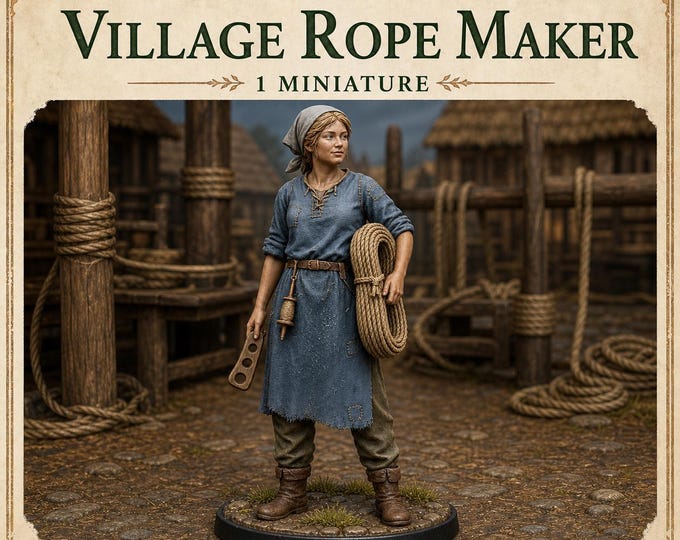 Lowroad Village Rope Maker | Medieval Fantasy NPC | HGM Resin Miniature