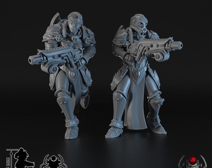 Battle Sisters Widows of Retribution Thermal Gun Squad – Eight Legs Miniatures – Sci-Fi – Resin Unit