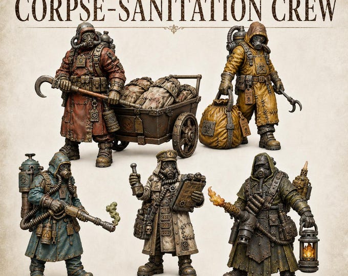 Corpse Sanitation Crew - HGM Exclusive Resin Grimdark Hive NPC Miniatures