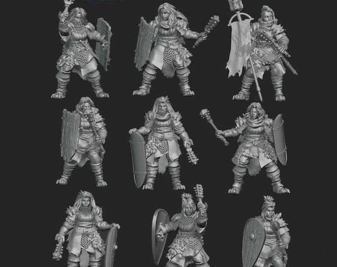 She Bear Veterans - Frigid Miniatures - Tabletop Wargaming for Grimdark | Alternative  | OPR Sci-Fi mini