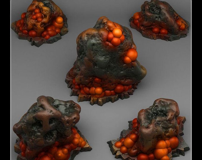 Virus Rocks Wargaming Terrain Objectives | Fantastic Plants and Rocks | PathFinder | Mini | Dungeons and Dragons | Fantasy | RPG
