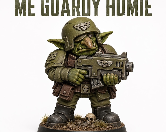 Gobbo - Me Not Gobbo Guardy Humie Miniature - Charity Miniature Series - HighlandGamingMinis Tabletop Wargaming sci-fi Grimdark