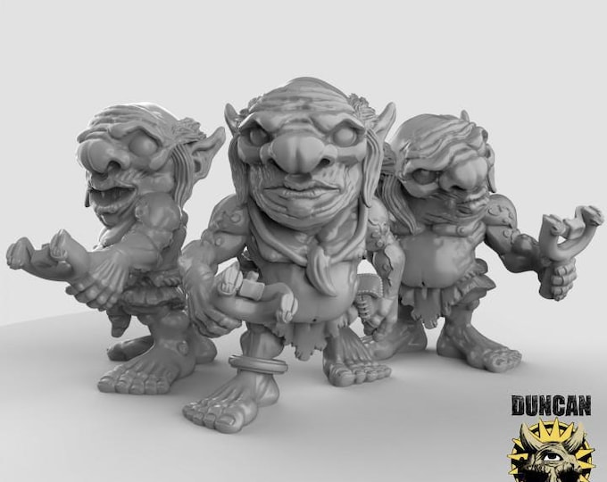 Xvarts With Slingshots | Duncan Shadow| PathFinder | Mini | Tabletop Wargaming | Dungeons and Dragons | Resin | Fantasy | RPG