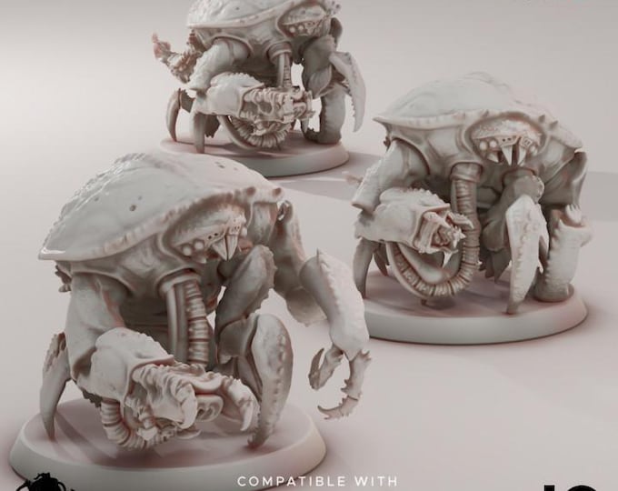 Crab Guards Miniature (1-6) - Deep Hive - Oshounminis Tabletop wargaming miniature for Grimdark | OPR | Sci-fi | Alien Bug Proxy