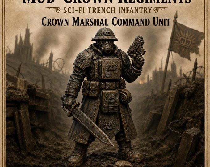 Mud-Crown Regiments Crown Marshal Command Unit | Choose One or Full Set of 5 Resin Sci-Fi Soldiers