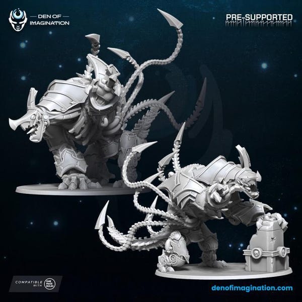 Chaos Steelhound – WildMesh Licensed Resin Daemon Engine Miniature – Grimdark Sci-Fi War Beast