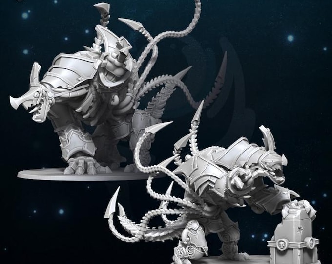 Chaos SteelHound Miniature - Wildmesh - Grimdark Sci-Fi Wargaming Model | OPR One Page Rules | Den of Miniature Gaming Collectible