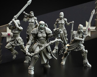 Widows of Regret Squad - Battle Sisters - for Sci-Fi Wargames & TTRPG | Eight Legs Miniatures mini