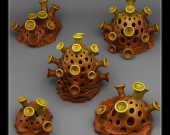 Alien Mushrooms Wargaming Terrain Objectives | Fantastic Plants and Rocks | PathFinder | Mini | Dungeons and Dragons | Fantasy | RPG