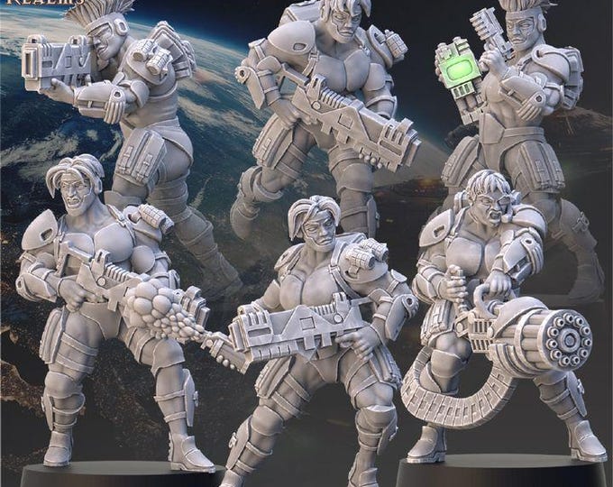 Male Earth Defense Operatives - Across the Realms - Tabletop Wargaming for Grimdark | Alternative  | OPR Sci-Fi mini