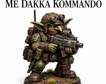 Me Not Gobbo Dakka Commando | 32mm Sci-Fi Goblin Resin Miniature | Grimdark Soldier | HGM Exclusive