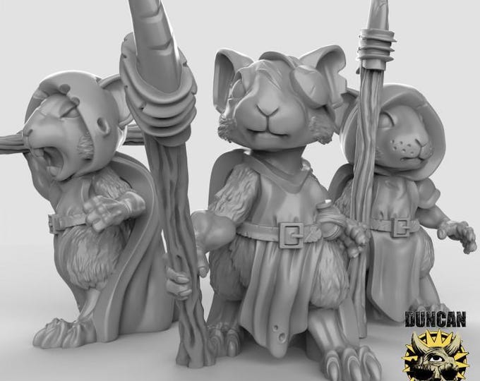 Mousle Rangers with Spears | Duncan Shadow| PathFinder | Mini | Tabletop Wargaming | Dungeons and Dragons | Resin | Fantasy | RPG