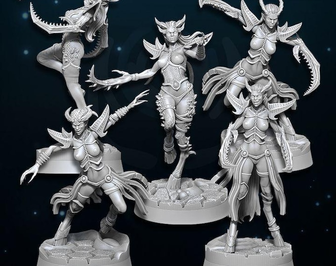 Chaos Demon Miniatures - Succubus Unit - Children of Excess - Wildmesh - Tabletop wargaming miniature for Grimdark | OPR | Sci-fi