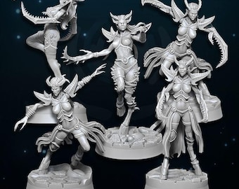 Succubus Unit Children of Excess - WildMesh - Chaos Demon - Sci-Fi Grimdark Squad Miniatures
