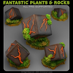Corrupted Rocks Wargaming Terrain Objectives | Fantastic Plants and Rocks | PathFinder | Mini | Dungeons and Dragons | Fantasy | RPG