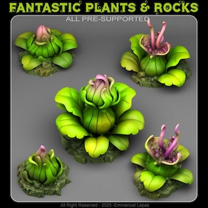 Jungle Carnivorous Plants Scatter Terrain Objectives Fantastic Plants and Rocks | PathFinder | Mini | Dungeons and Dragons Fantasy Grimdark