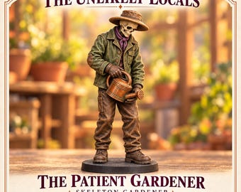 The Patient Gardener | Skeleton Fantasy Village NPC | Unpainted Resin Miniature | The Unlikely Locals | HGM Original