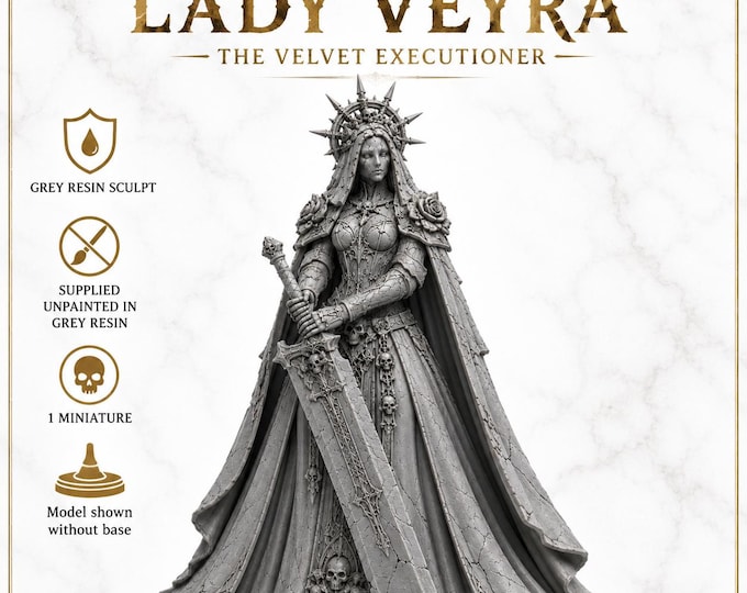 Lady Veyra The Velvet Executioner - Marble Legion Character - HGM Exclusive 28-32mm Resin Character Miniature