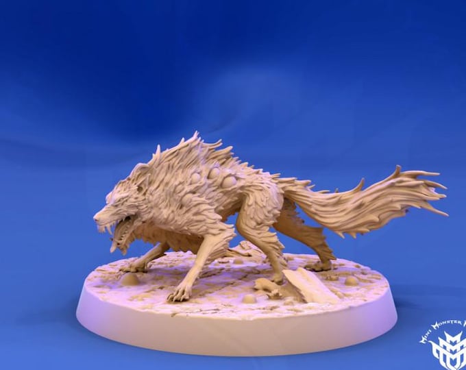 Wolf Allseeing Canid Miniature - Mini Monster Mayhem - Tabletop Wargaming for Grimdark OPR Sci-Fi & Fantasy Resin Mini