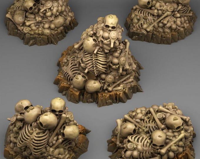 Lost Bones Scatter Terrain Objectives Fantastic Plants and Rocks | PathFinder | Mini | Dungeons and Dragons Fantasy Grimdark