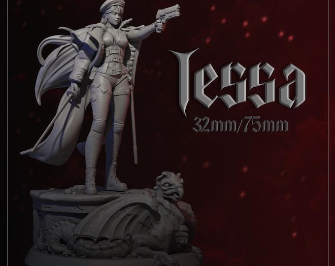 Tessa Fantasy Miniature for Sci-Fi Wargames & TTRPG DnD Fantasy Tabletop Wargaming | Dungeons and Maidens mini