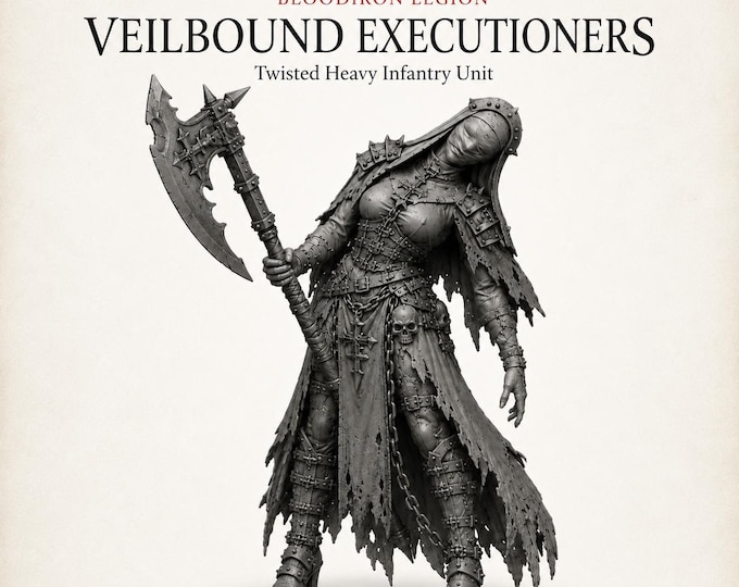 Veilbound Executioners - BloodIron Legion - Grey Resin Miniatures - HGM Exclusive - Legion Wars - OPR Compatible Grimdark Wargame Models