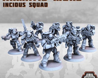 Armatis Mors Warriors Incidus Squad - Print Minis - Grimdark - Print Minis - Sci-Fi Grimdark Squad Miniatures