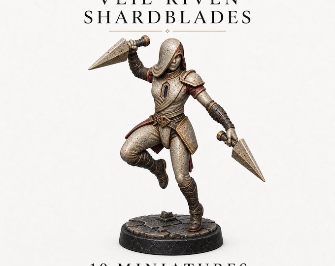 Veil-Riven Shardblades, 10 Marble Legion Miniatures, 32mm Resin Fantasy Unit, HGM Exclusive