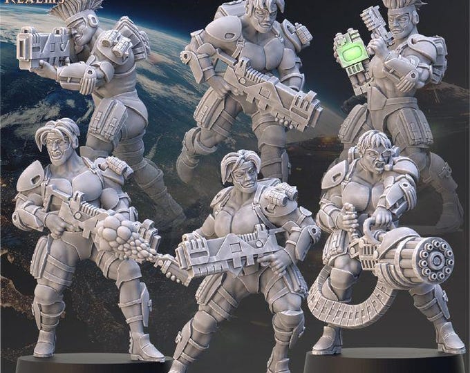 Male Earth Defense Operatives - Across the Realms - Tabletop Wargaming for Grimdark | Alternative  | OPR Sci-Fi mini