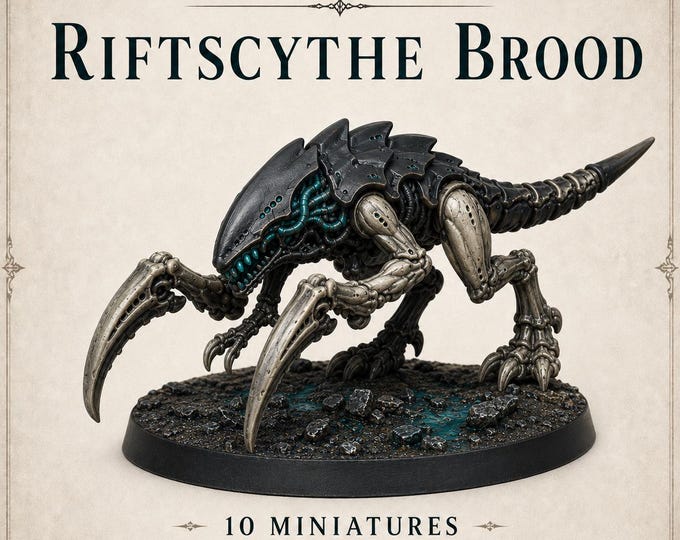 Wraith-Helix Legion Riftscythe Brood - 25-32mm Alien Swarm Miniatures - 10 or 20 Grey Resin Models